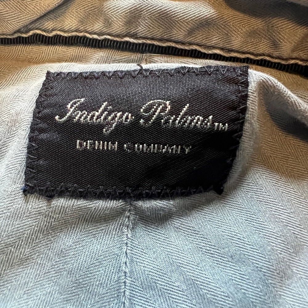 Indigo Palms Denim Company Short Sleeve Button Down Men Large Blue 100% Cotton - Picture 3 of 10